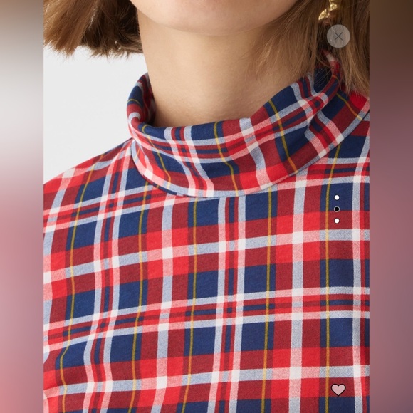J.CREW ❤️ Tissue Turtleneck in Plaid Dark Evening 🎉Discounted shipping - Picture 2 of 4